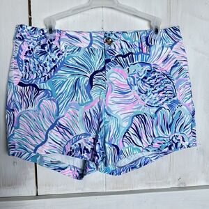 Lilly Pulitzer Women Callahan Stretch Short Bermuda Blue‎ Fishful Thinking Sz 6